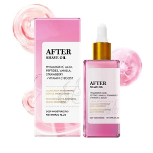 Strawberry Vanilla After Shave Oil for Smooth Skin Post Shave 90ml/3.1fl.oz - Picture 1 of 8