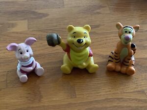 Disney Winnie The Pooh PVC Mini Toy Figure Lot Of 3 Piglet Pooh Tigger VTG