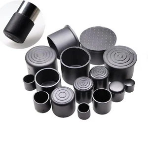 Ø 6mm - 100mm Round Plastic End Cap Black,Caps Tube Pipe PVC Blanking Cover Cap - Picture 1 of 6