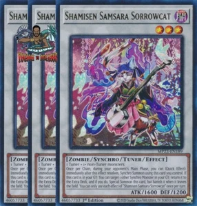 Yugioh! 3x Shamisen Samsara Sorrowcat MP23-EN189 Ultra Rare 1st Ed NM - Picture 1 of 1
