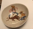 Vintage Red Wing Round Up Rodeo Cowboy Wave Salad Bowl Pottery 6.5 X 6.5