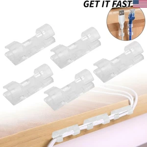 100Pcs Cable Clip Self-Adhesive Cord Management Wire Holder Organizer (0.2") - Afbeelding 1 van 9