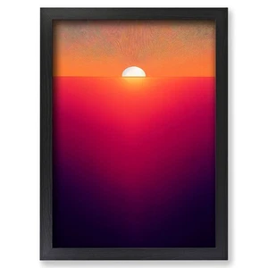 Framed Beguiling Abstract Sunset Wall Art Canvas Print Poster Picture, Decor - Picture 1 of 4