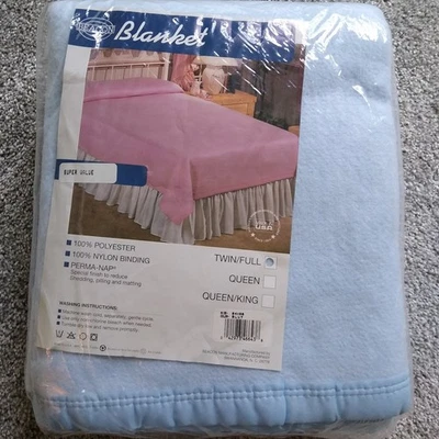 Blue Blanket NIP Twin / Full Beacon Blanket 84 X 68 New NOS Vintage Blanket - Image 1 of 4