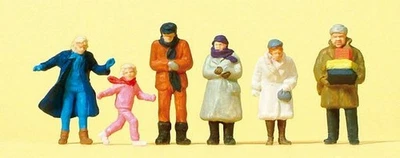 Roupas de inverno para transeuntes em escala HO Preiser 14037 -- pkg(6) - Imagem 1 de 4