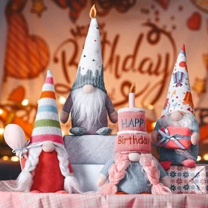 Birthday Gnomes Plush Elf Decoration - 4PCS Happy Birthday Handmade Swedish T... - Picture 1 of 8