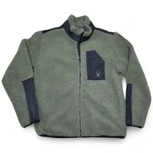 Chaqueta Spyder Para Hombres Mediana Sherpa Militante Hoja Verde Vellón Cremallera Completa Exterior Nueva - Imagen 1 de 13
