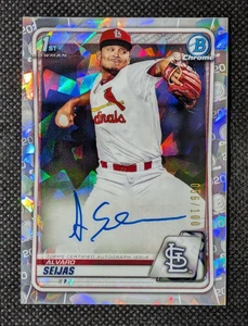 Alvaro Seijas 2020 Bowman Chrome 1st Atomic Refractor Auto On Card #/100 - Foto 1 di 2
