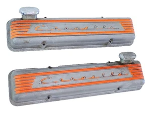 OEM GM Corvette Finned Aluminum Valve Covers 3726086 SBC Staggered Pattern SWEET - Picture 1 of 20