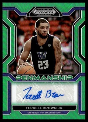 2022-23 Prizm Draft Picks College Penmanship Green Terrell Brown Jr. Auto - Image 1 of 2