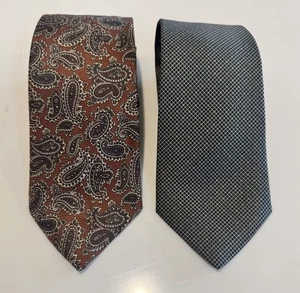 Lote de 2 corbatas vintage de seda hechas en París e Italia - Imagen 1 de 9