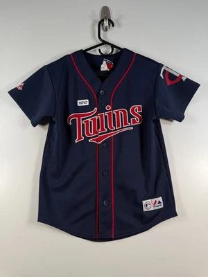 Camiseta Majestic Kids Boys Joe Mauer #7 Minnesota Twins MLB azul talla mediana 16x23 Foto 1 de 4