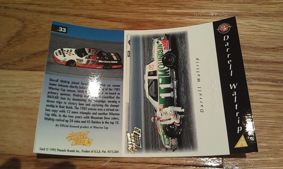 Darrell Waltrip #33 NASCAR Driver 1995 Action Packed UNFOLDED - Image 1 of 1