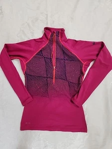 Nike Pro Half Zip Sweatshirt Long-Sleeve Pullover Pink Size Medium - Picture 1 of 10