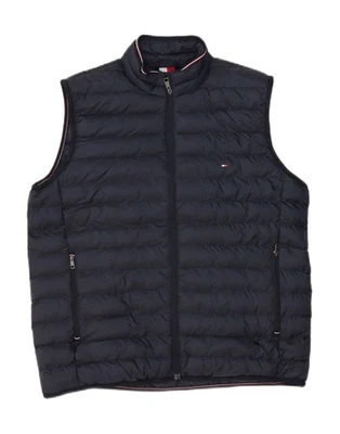 TOMMY HILFIGER Mens Padded Gilet UK 42 XL Navy Blue Polyester AM11 - Image 1 of 3