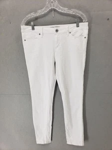 GUESS Women Jeans 29 White Cotton Mid Rise Straight Skinny Fit Denim Trousers - Picture 1 of 23