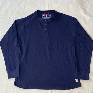 Camiseta clásica de hierro y resina Durango Henley azul marino 100 % algodón para hombre M - Imagen 1 de 12