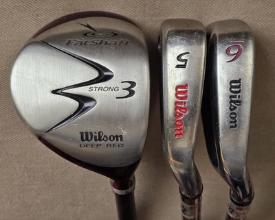 Wilson Fat Shaft: Strong 3 Wood, Graphite, 4 & 5 Irons, A Flex Steel Shafts RH - Image 1 of 4