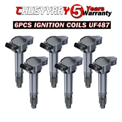 6pcs 90919-02255 Ignition Coil For 2007 2008-2017 2018 LEXUS ES350 3.5L V6 - Image 1 of 4
