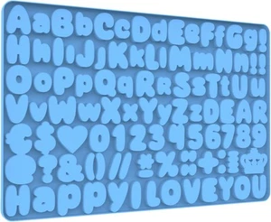 Letter Chocolate Silicone Molds, Number Candy Molds for Cake Blue - Picture 1 of 6