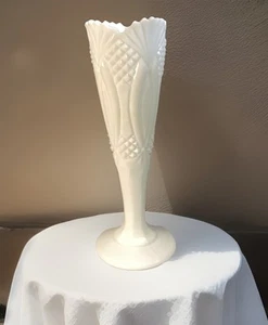 Antique Hickman By McKee Milk Glass 12” H Flower Vase 1890-1904 - Picture 1 of 7