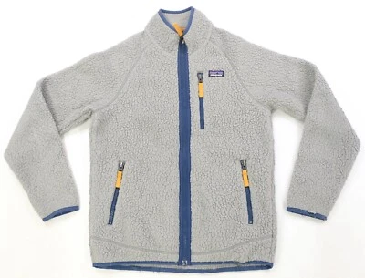 Rare VTG PATAGONIA Deep Pile Sherpa Fleece Full Zip Jacket 2000s Gray Youth XL - Image 1 of 4