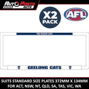 Pair of Official AFL Number Plate Frame Surround Covers Geelong Cats - Picture 1 of 1