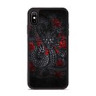For Galaxy S20 S21 S22 S23 S24 + Ultra Black Dragon Print Covers
