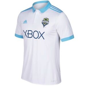 2018 Seattle Sounders FC Away Jersey Adidas MLS Soccer Football White XBOX NEW