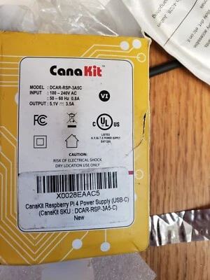 CANAKIT RASPBERRY PI 4 POWER SUPPLY DCAR-RSP-3A5-C - Image 1 of 4
