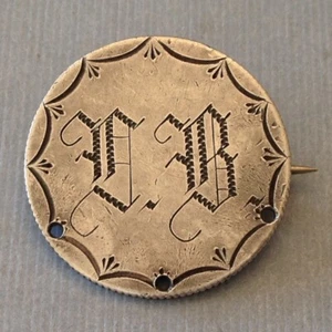 1883 H Canada Victoria 25 Cents Engraved Love Token Brooch / Pin cd - Picture 1 of 2
