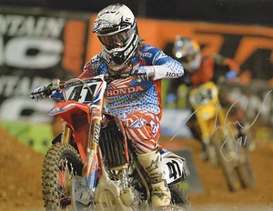 TREY CANARD SIGNED AUTO'D 11X14 PHOTO POSTER AMA SUPERCROSS HONDA FLY RACING A - Picture 1 of 1