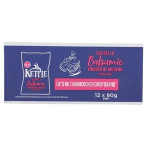 Paquete de caja crujiente de patatas fritas y vinagre balsámico de sal marina y patatas fritas 12x80 g - Imagen 1 de 3