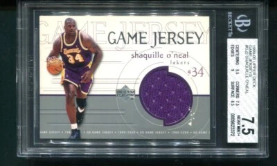 1999-00 Upper Deck Shaquille O'Neal Juego Camisetas Juego Usado BGS 7.5 Foto 1 de 2