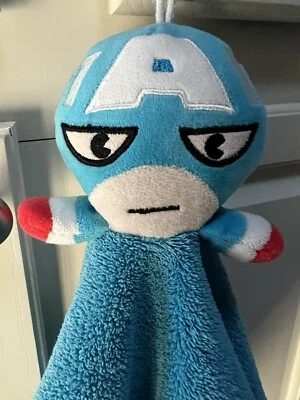 MINISO Marvel Avengers CAPTAIN AMERICA Blue Lovey Baby Security Blanket Rare HTF - Image 1 of 4