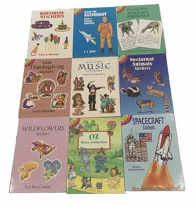 Lot of 9 Dover Sticker Books Astronaut, Music, Spacecraft , OZ, Africa - Picture 1 of 1