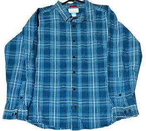 Columbia Sportswear Sz XL Men's Button Up Shirt Blue Plaid - Picture 1 of 6