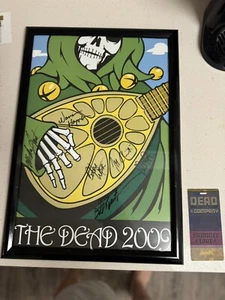VIP Ltd "The Dead" autografo firmato 2009 poster Weir, Lesh, Hart, Bill, Haynes - Foto 1 di 2
