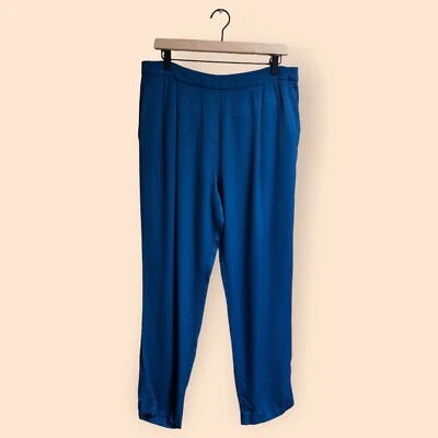 Pantalones de vestir REISS Designer azul viscosa pierna recta negocios para mujer 10’s Foto 1 de 4