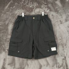Bimini Bay Mens Size 32 Black Nylon Cargo Pocket Elastic Waist Fishing Shorts