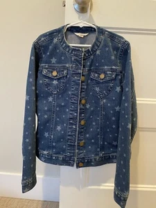 Lands’ End Star Jean Jacket Size M 10-12 - Picture 1 of 4