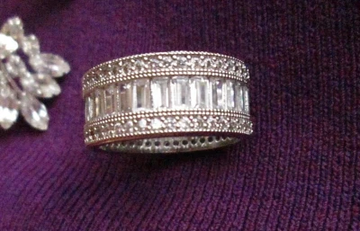 Anel de noivado de casamento Eternity redondo criado em laboratório S925 tamanho 10 - Imagem 1 de 4