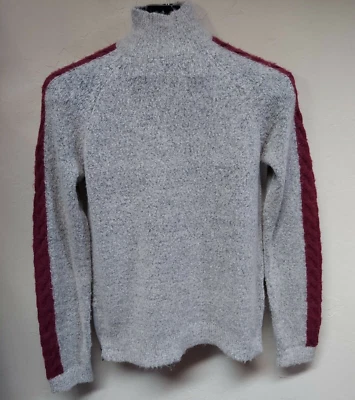 Willow & Clay Womens XS Gray Cable-Detail Knit Turtleneck Sweater Pullover Fall - Image 1 of 4