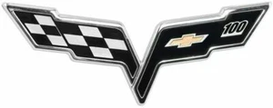 For 2005-2013 C6 Corvette New Front Hood Crossed Flag Emblem 100th anniversary - Picture 1 of 1