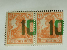 Pologne; Paire (10 sur 7½ p orange(V)(98) de 1919) N°62 Cote;500€+ Neuf (Fauté)