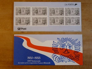 P2501 NEUF émission commune France Allemagne traité sur la coopération 1963-1988 - Imagen 1 de 2
