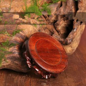 Chinese Old Hardwood Display Antique Stand Wood Art Collecting Round Base - Picture 1 of 4