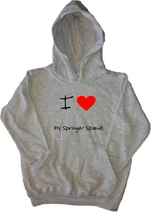 I Love Heart My Springer Spaniel Kids Hoodie Sweatshirt - Picture 1 of 1