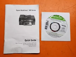⭐️⭐️⭐️⭐️⭐️ Epson WorkForce 500 Quick Guide Manual & Install CD Disc Software - Picture 1 of 1