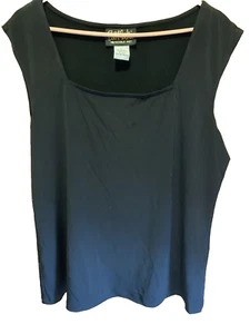 bob mackie womens large wearable art tank black pullover round neck fitted - Picture 1 of 3